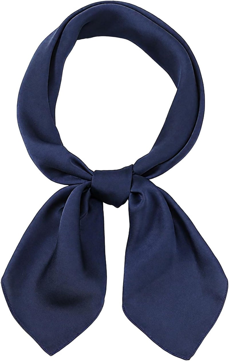 Chung Women's Square Satin Scarf 27.5" Bandanas Solid 50s Retro Neck Scarves Emulation Silk Handbag Hair Ribbons Necktie - Image 1